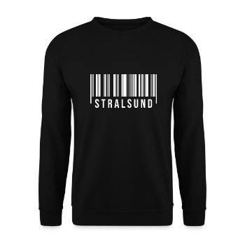 Stralsund Strichcode - Unisex Pullover - Schwarz - Vorne - Alina (178cm) & Michal (187cm)