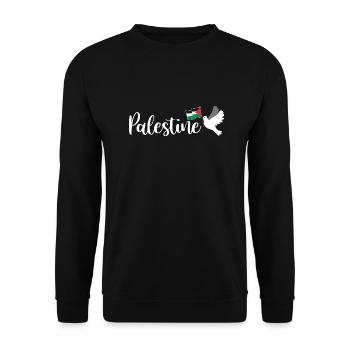 Dawlat Filastin Love Drapeau Palestine - Sweat-shirt Unisexe - noir - Devant - Alina (178cm) & Michal (187cm)