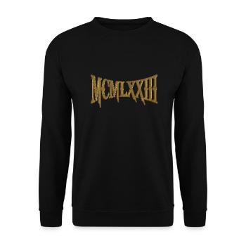 MCMLXXIII 1973 50th Birthday B-Day Birthday Gift - Unisex Sweatshirt - black - Front - Alina (178cm) & Michal (187cm)