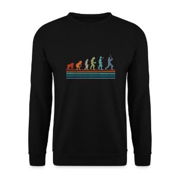 Retro-Vintage-Cricket-Evolution - Unisex Pullover - Schwarz - Vorne - Alina (178cm) & Michal (187cm)
