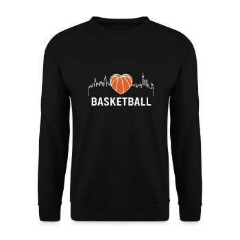 J’aime les séries : J’aime le basket et la ville - Sweat-shirt Unisexe - noir - Devant - Alina (178cm) & Michal (187cm)