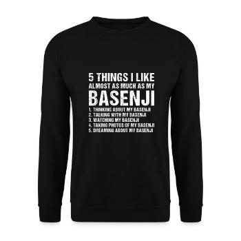 Dog 5 Things I Like Almost As Much As My Basenji - Unisex Sweatshirt - black - Front - Alina (178cm) & Michal (187cm)