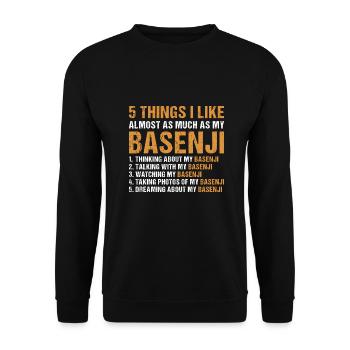 Dog 5 Things I Like Almost As Much As My Basenji - Unisex Sweatshirt - black - Front - Alina (178cm) & Michal (187cm)