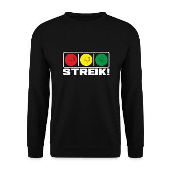 Streik Ampel Protest - Unisex Pullover - Schwarz - Vorne - Alina (178cm) & Michal (187cm)