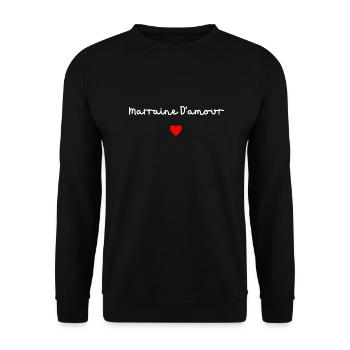 Marraine d’amour - Sweat-shirt Unisexe - noir - Devant - Alina (178cm) & Michal (187cm)