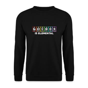 Inklusion ist elementar LGBT-Flagge Gay Pride Month - Unisex Pullover - Schwarz - Vorne - Alina (178cm) & Michal (187cm)