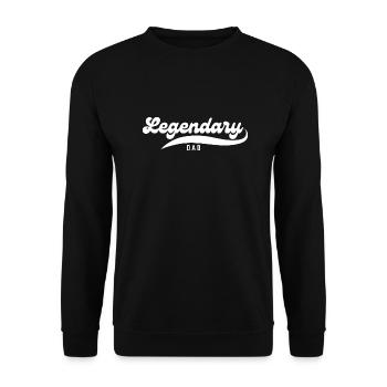 Legendäres Vatertagsgeschenk - Unisex Pullover - Schwarz - Vorne - Alina (178cm) & Michal (187cm)