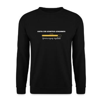 Critiques notées... - Sweat-shirt Unisexe - noir - Devant - Alina (178cm) & Michal (187cm)