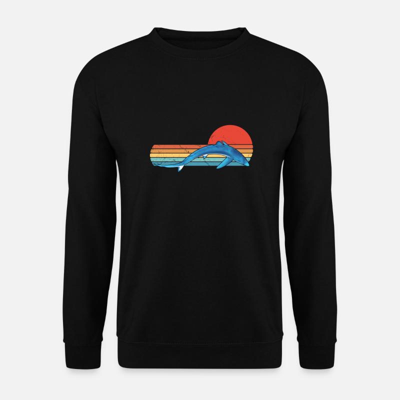 Blue Shark Retro Sunset - Unisex Sweatshirt - black