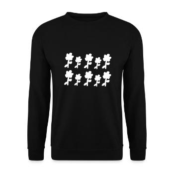 flowers symbol pattern plants flower - Unisex Sweatshirt - black - Front - Alina (178cm) & Michal (187cm)