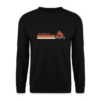 Capybara Vintage - Don't be Worry, Be Capy - Unisex Sweatshirt - black - Front - Alina (178cm) & Michal (187cm)
