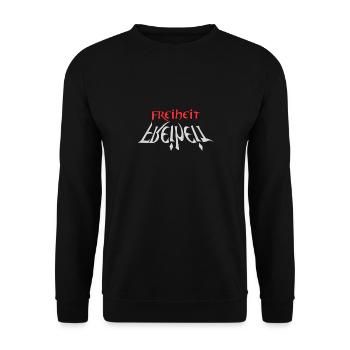 Freiheit - Unisex Pullover - Schwarz - Vorne - Alina (178cm) & Michal (187cm)