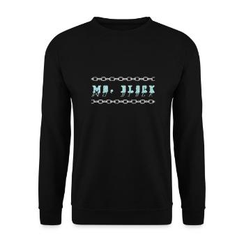 Ms. Black Logo Schrift - Unisex Pullover - Schwarz - Vorne - Alina (178cm) & Michal (187cm)
