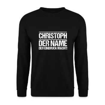 First name Chris Christoph - Unisex Sweatshirt - black - Front - Alina (178cm) & Michal (187cm)