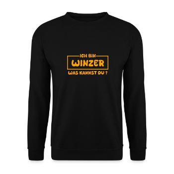 Profession: Winemaker - Unisex Sweatshirt - black - Front - Alina (178cm) & Michal (187cm)