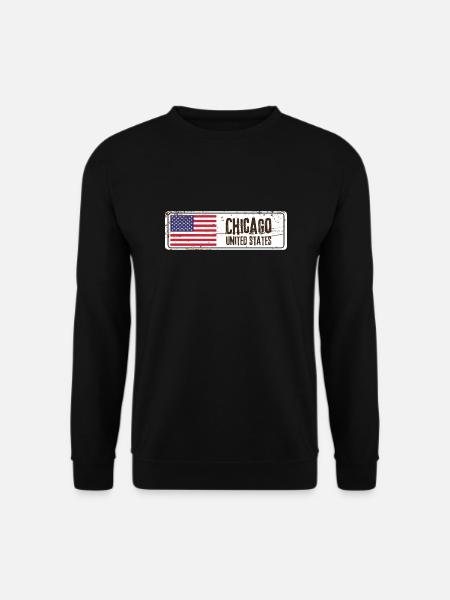 Chicago United States Flag - Unisex Sweatshirt - black