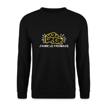 J'aime le fromage - Sweat-shirt Unisexe - noir - Devant - Alina (178cm) & Michal (187cm)