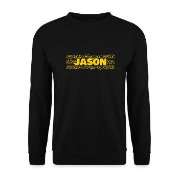 First name Jason - Unisex Sweatshirt - black - Front - Alina (178cm) & Michal (187cm)