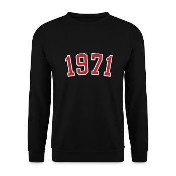 Sport year of birth 1971 - Unisex Sweatshirt - black - Front - Alina (178cm) & Michal (187cm)