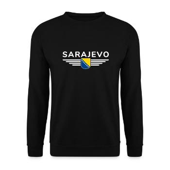 Sarajevo Bosnia Fan T-Shirt - Unisex Sweatshirt - black - Front - Alina (178cm) & Michal (187cm)