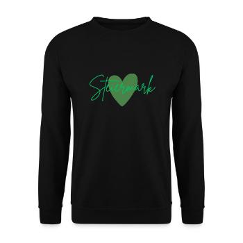 🌿 Steiermark – Das grüne Herz Österreichs 🌄 - Unisex Pullover - Schwarz - Vorne - Alina (178cm) & Michal (187cm)