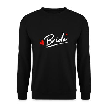 Bride Hearts - Bride Gift - Unisex Sweatshirt - black - Front - Alina (178cm) & Michal (187cm)