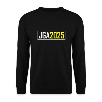 Jga 2025 Junggesellen Crew - Unisex Pullover - Schwarz - Vorne - Alina (178cm) & Michal (187cm)