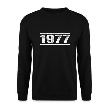 1977 Retro 1977 Geburtstag 1977 Vintage 1977 - Unisex Pullover - Schwarz - Vorne - Alina (178cm) & Michal (187cm)