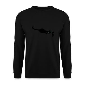 Cat retro uh mouse retro - Unisex Sweatshirt - black - Front - Alina (178cm) & Michal (187cm)