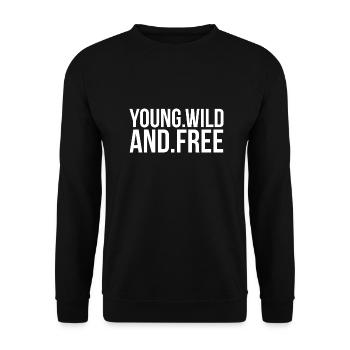 YOUNG AND FREE - Unisex Pullover - Schwarz - Vorne - Alina (178cm) & Michal (187cm)