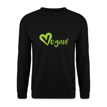 Vegan Veganer - Unisex Pullover - Schwarz - Vorne - Alina (178cm) & Michal (187cm)