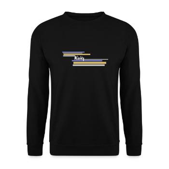 Mischty Longstripe White - Unisex Pullover - Schwarz - Vorne - Alina (178cm) & Michal (187cm)