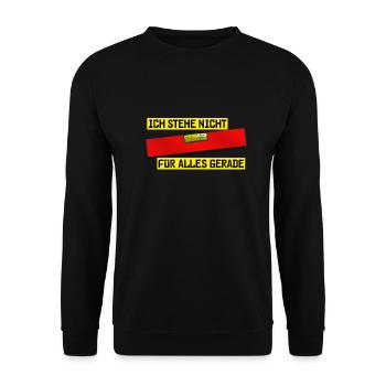 Wasserwaage rot - Ich stehe nicht für alles gerade - Unisex Pullover - Schwarz - Vorne - Alina (178cm) & Michal (187cm)