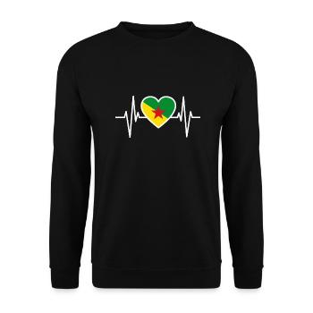 Französisch-Guayana Flagge Guyane Geschenk - Unisex Pullover - Schwarz - Vorne - Alina (178cm) & Michal (187cm)