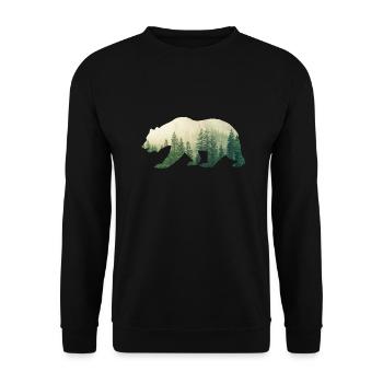 Wald Grizzly - Unisex Pullover - Schwarz - Vorne - Alina (178cm) & Michal (187cm)