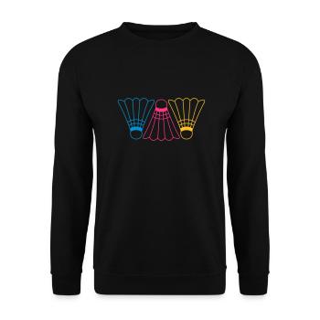 3 Badmintons - Unisex Pullover - Schwarz - Vorne - Alina (178cm) & Michal (187cm)
