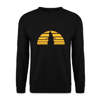 stripes snowman sun warm summer hot melt - Unisex Sweatshirt - black - Front - Alina (178cm) & Michal (187cm)