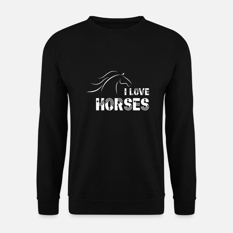 Ich liebe Pferde - Unisex Pullover - Schwarz