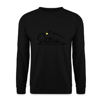 Camping, Nature Adventure - Unisex Sweatshirt - black - Front - Alina (178cm) & Michal (187cm)