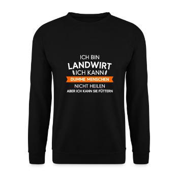 Lustig Landwirt Bauer Geschenk - Unisex Pullover - Schwarz - Vorne - Alina (178cm) & Michal (187cm)