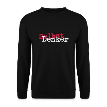 Selbst Denker 2c Farbwechsel möglich - Unisex Pullover - Schwarz - Vorne - Alina (178cm) & Michal (187cm)