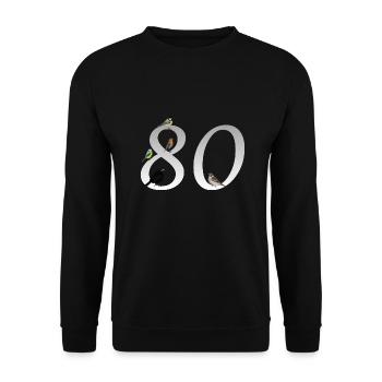 80e anniversaire oiseau-ami oiseau cadeau - Sweat-shirt Unisexe - noir - Devant - Alina (178cm) & Michal (187cm)