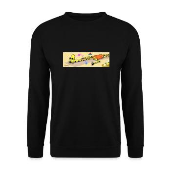 Giraffe relaxes on the beach🦒 - Unisex Sweatshirt - black - Front - Alina (178cm) & Michal (187cm)