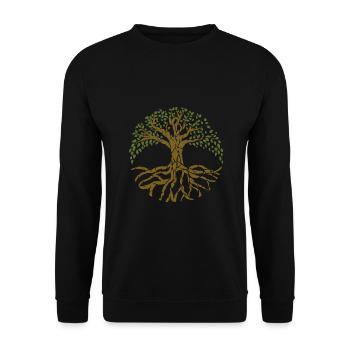 Lebensbaum - Unisex Pullover - Schwarz - Vorne - Alina (178cm) & Michal (187cm)