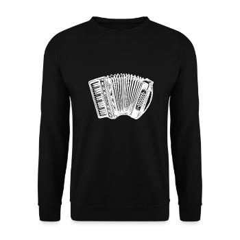 Geschenk Akkordeon Ziehharmonika Silhouette - Unisex Pullover - Schwarz - Vorne - Alina (178cm) & Michal (187cm)