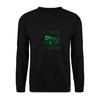 Je peux pas j'ai tracteur - Sweat-shirt Unisexe - noir - Devant - Alina (178cm) & Michal (187cm)