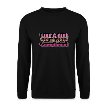 Frauen Gleichberchtigung Design und Feminist - Unisex Pullover - Schwarz - Vorne - Alina (178cm) & Michal (187cm)