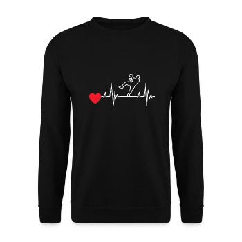 Handballverein Handball Handballspieler Handballer - Unisex Pullover - Schwarz - Vorne - Alina (178cm) & Michal (187cm)