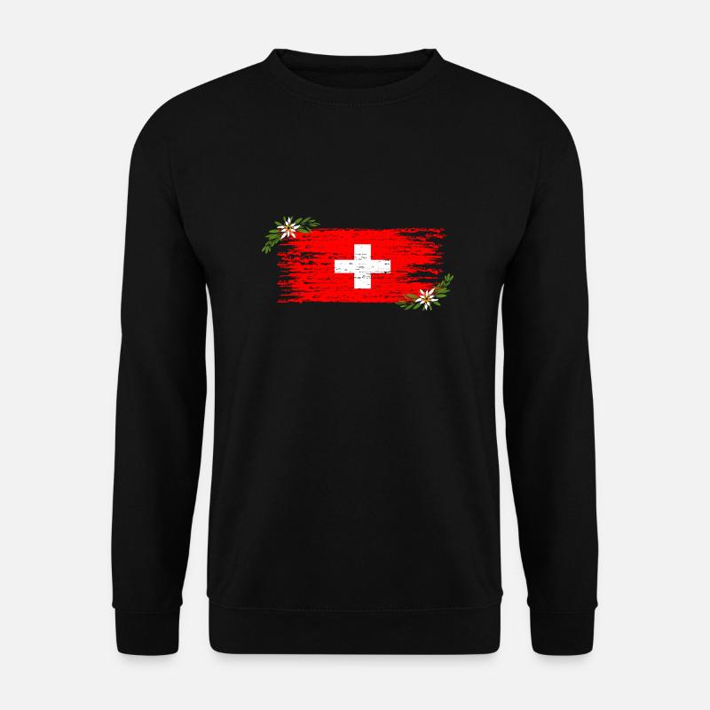 Schweizer Flagge - Unisex Pullover - Schwarz