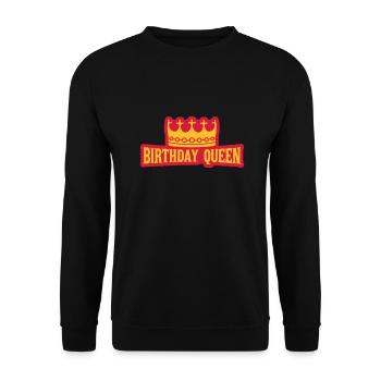 Dire le logo de la reine d’anniversaire - Sweat-shirt Unisexe - noir - Devant - Alina (178cm) & Michal (187cm)